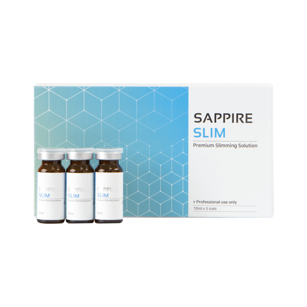 Sapphire Slim 5 x 10ml bottles for advanced body contouring with premium lipolytic agents by Nutrination.