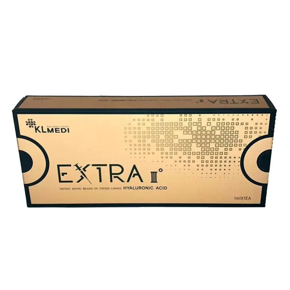 EXTRA III premium hyaluronic acid gel box for rejuvenation and contouring with high cross-linking, ideal for skin nourishment.