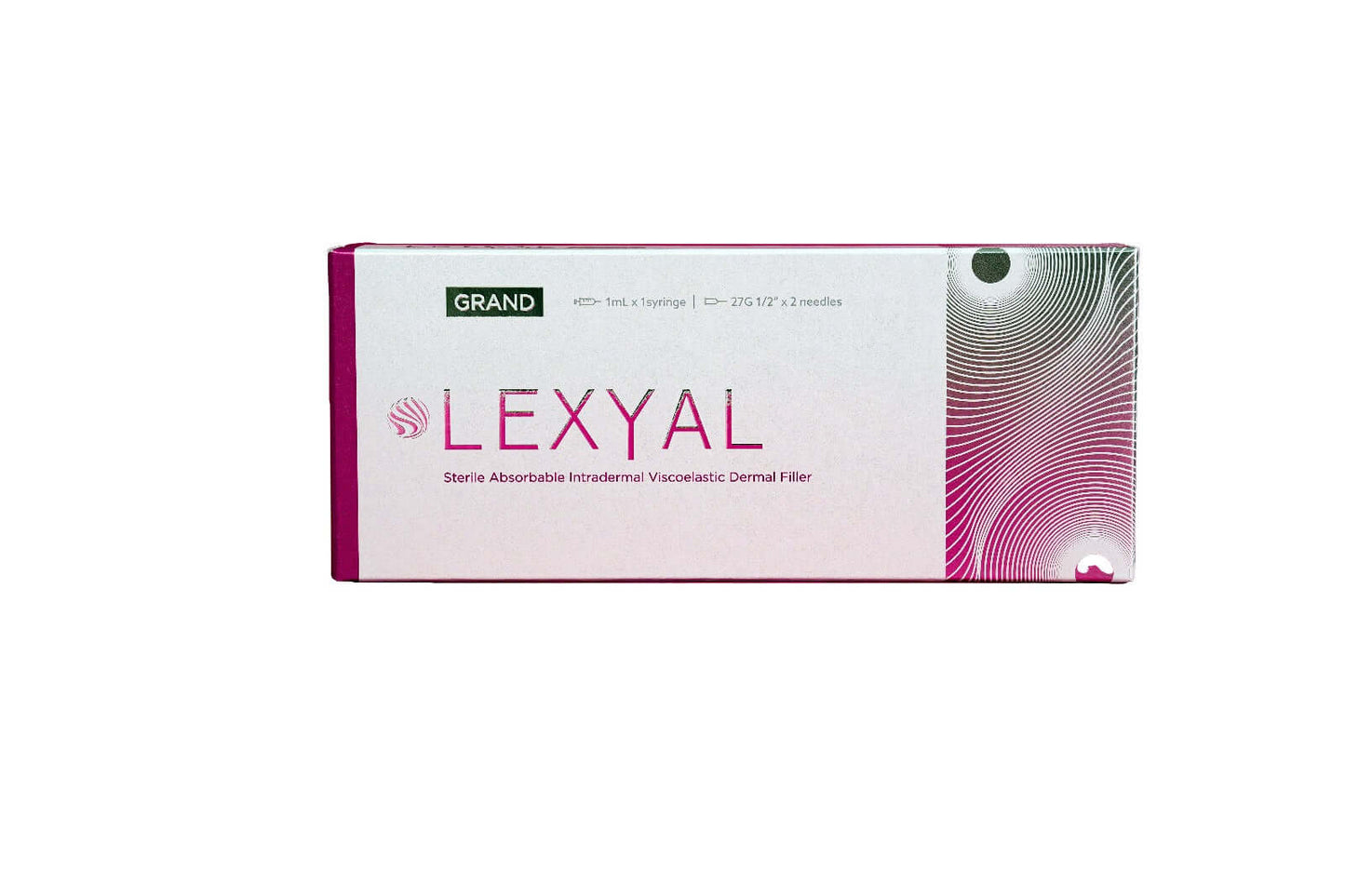 LEXYAL GRAND high-cohesive volume gel box for body contouring with cross-linked hyaluronic acid.
