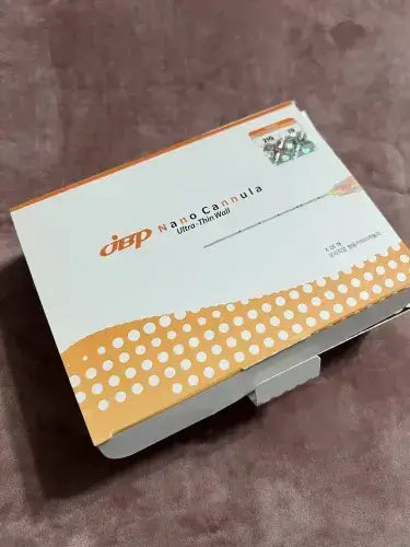 JBP Nano Cannula box showcasing 30G, 25mm size for Nutrination, containing 24 ultra-thin cannulas.
