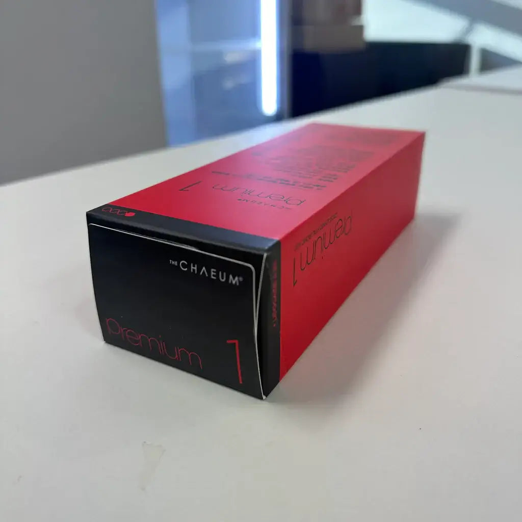 CHAEUM PREMIUM No.1 packaging – Superficial line corrector for precise anti-aging treatment and skin nutrination.