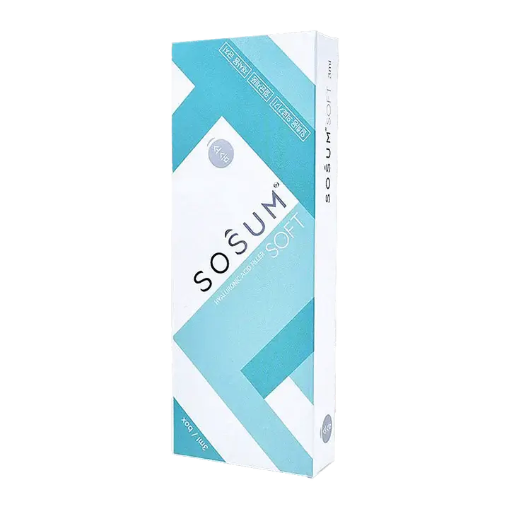 SOSUM Soft 3mL packaging, a gentle gel for subtle enhancements and hydration in skincare.
