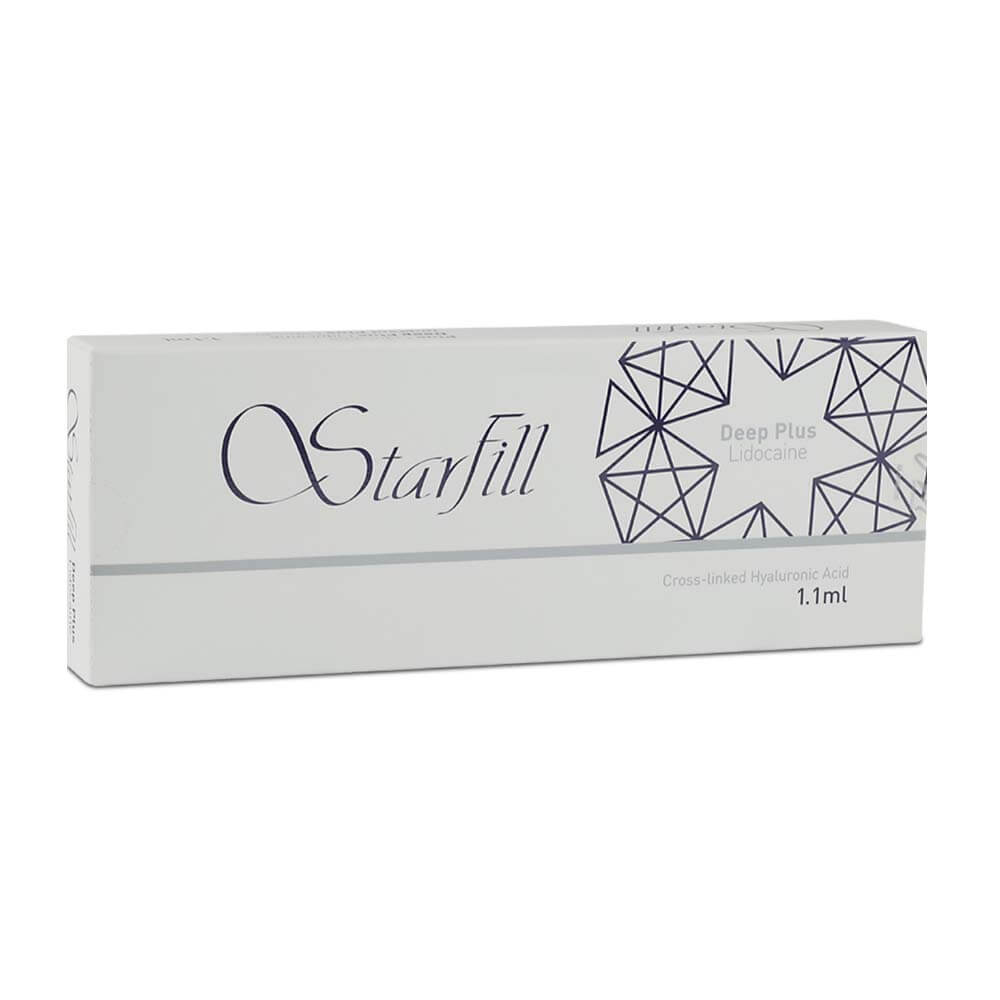 STARFILL Deep Plus Gel box showcasing moderate wrinkle treatment with hyaluronic acid for subtle volume and smoother skin.