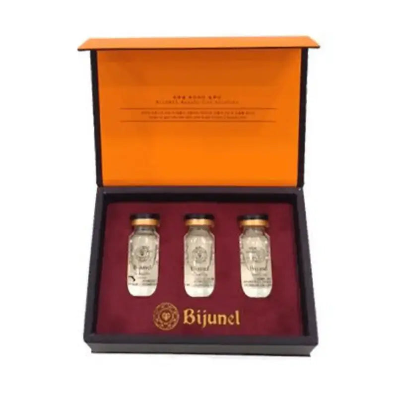 Bijunel Beauty-Line packaging displaying three 10ml bottles of natural fat-dissolving and wrinkle-reducing solution.