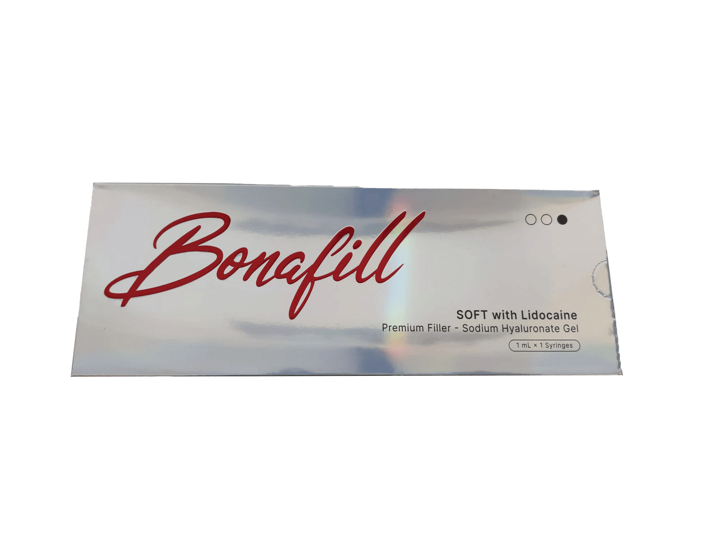 Bonafill Soft packaging with Lidocaine, premium hyaluronate gel for subtle enhancements and fine lines.