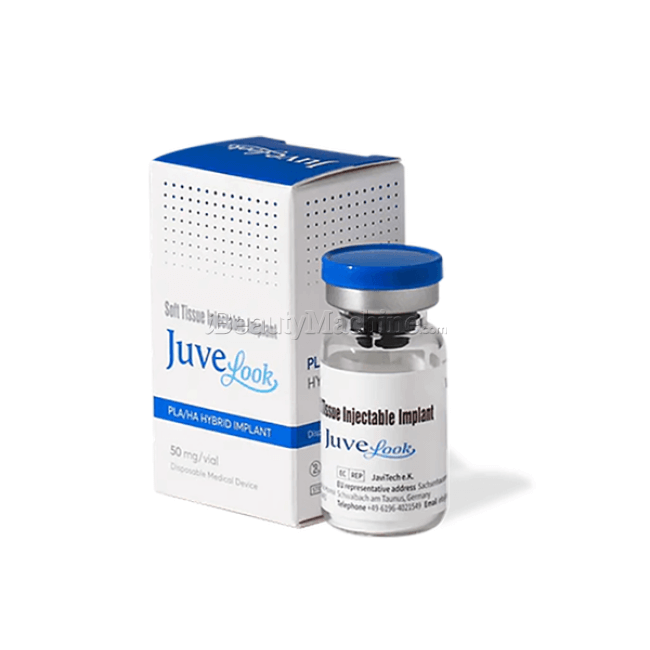 Juvelook 50mg vial and box for soft tissue injectable implant, now available at Nutrination.