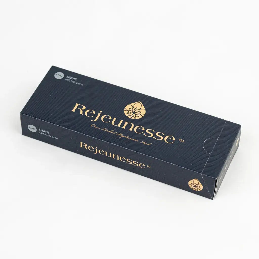 Rejeunesse Shape hyaluronic acid filler packaging box, ideal for facial sculpting and enhancement, Nutrination.