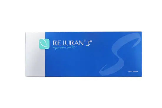 Rejuran S packaging for scar remodeling injectable; enhances skin elasticity and texture with PDRN.