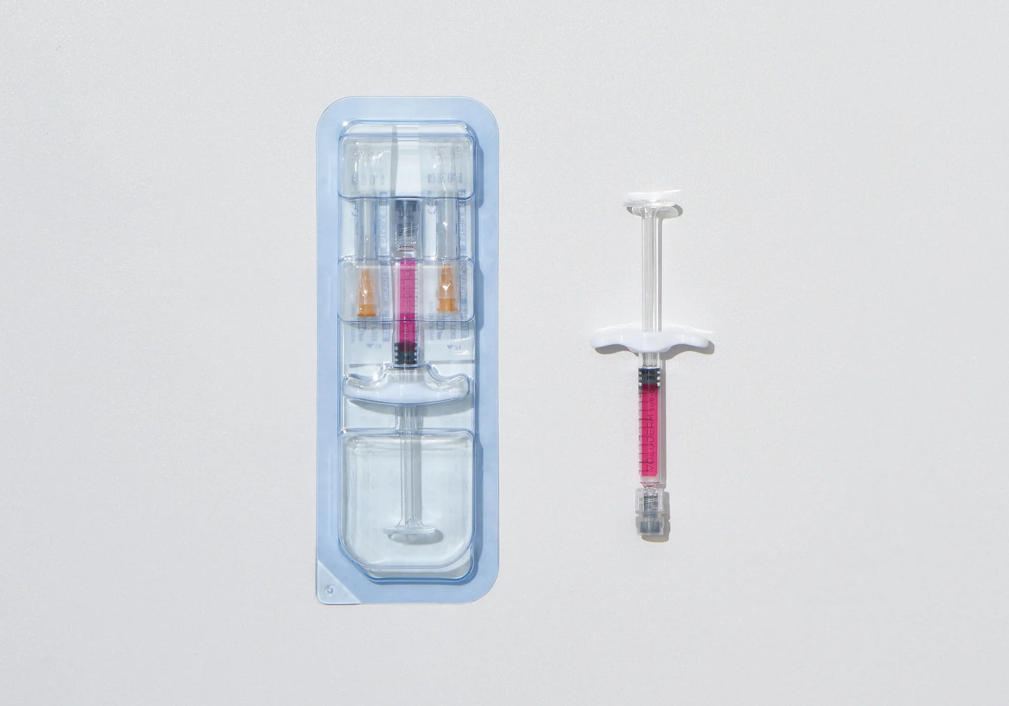 Voluderm SubQ hyaluronic acid filler syringe in packaging for deep facial volume enhancement.