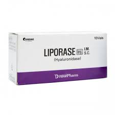 Liporase by DHNP, 10 vials box for hyaluronidase, available at Nutrination for precise filler dissolution.