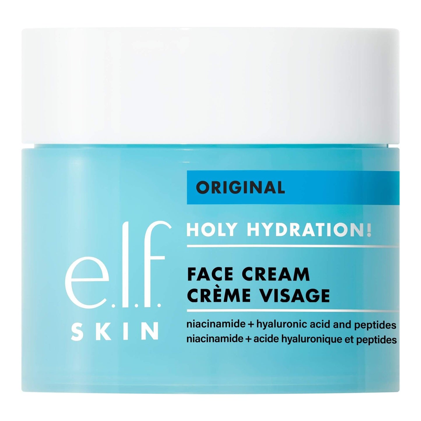 NutriNation e.l.f. Holy Hydration face cream, a nourishing moisturizer with niacinamide and hyaluronic acid.
