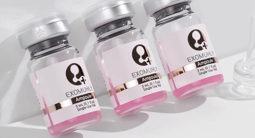 Exomuhly regenerative exosome therapy vials for skin repair and glow, each 3ml, delivering powerful nutrients.