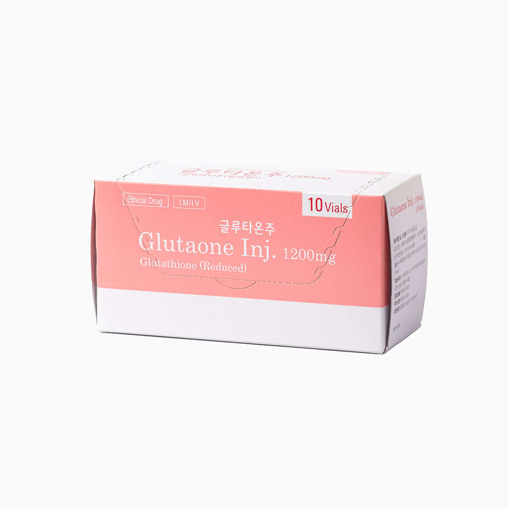 NutriNation Glutathione 1200mg package containing 10 vials for wellness and detox support.