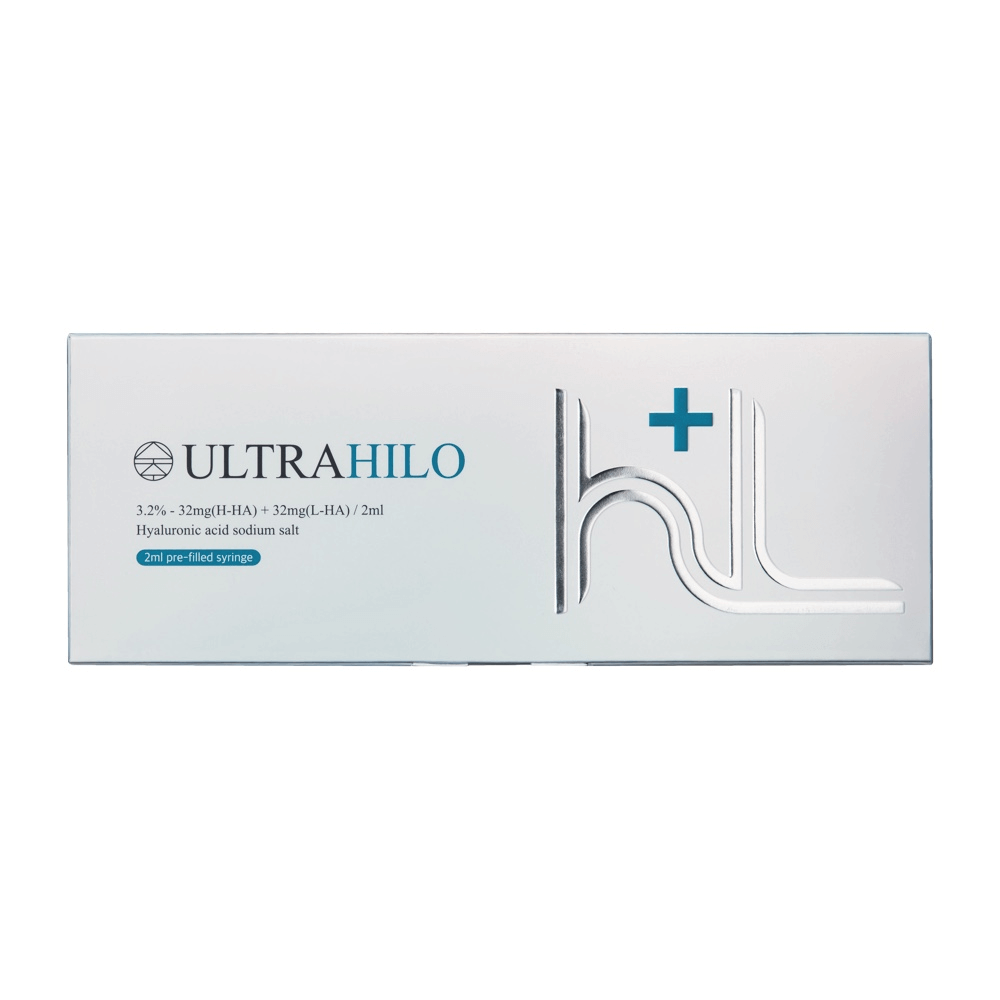 ULTRAHILO 2ml hyaluronic acid booster for intense hydration and skin nourishment in a sleek applicator.