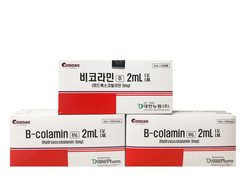 B-COLAMIN vitamin B complex support injection boxes, promoting energy metabolism and nerve function for better nutrition.