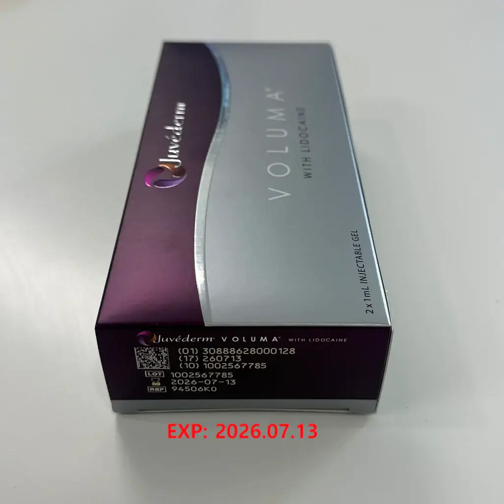 Juvederm Voluma box for cheek and midface volume restoration with Vycross technology. Nutrination included.