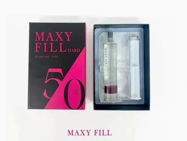 Maxy Fill Body HARD 50CC hyaluronic acid filler packaging for body sculpting by Nutrination.