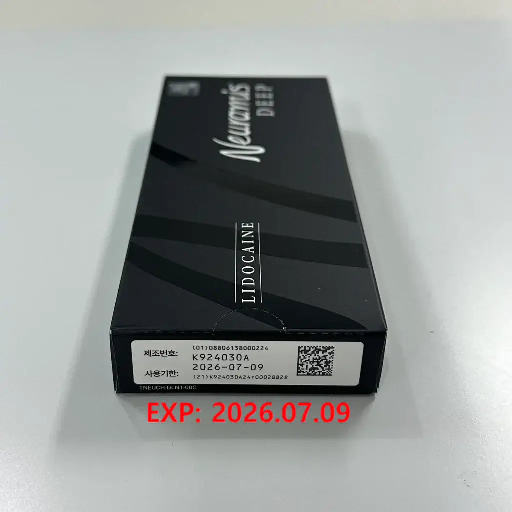 Neuramis Deep filler box with Lidocaine for wrinkle correction and mid-face volume enhancement.