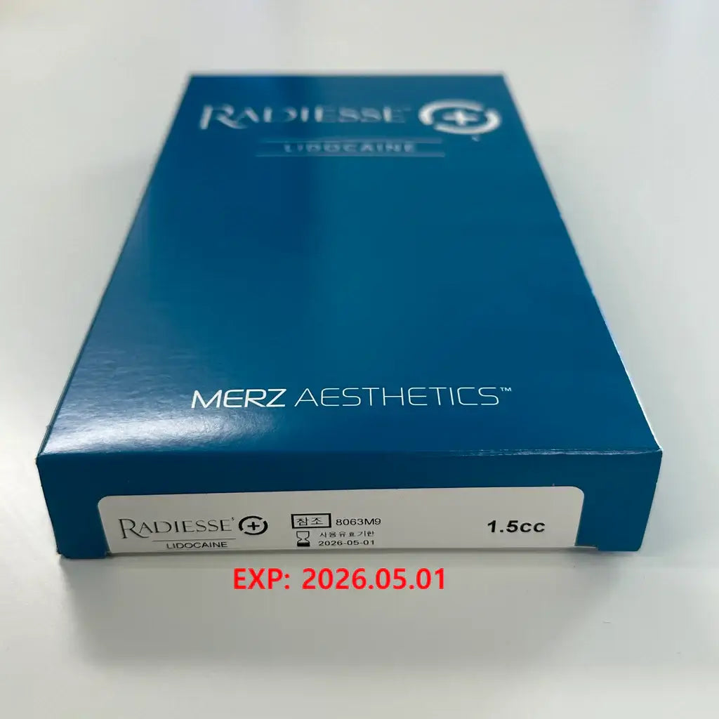 RADIESSE 1.5ml packaging from Merz Aesthetics, a premium calcium-based filler for structural rejuvenation.
