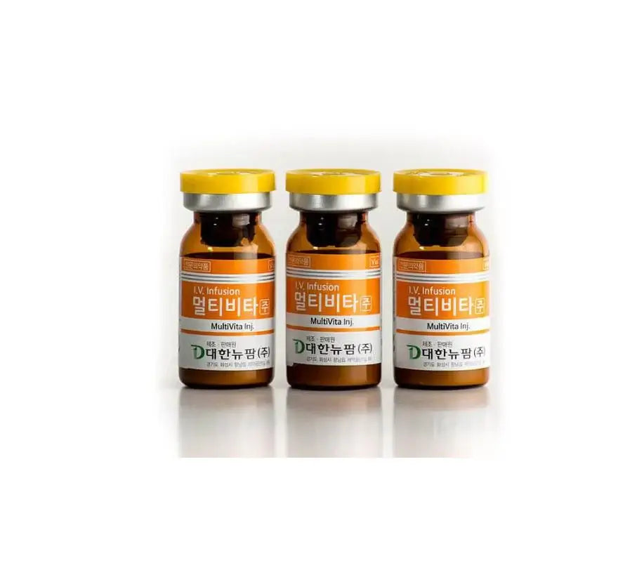Multivita Inj bottles for multivitamin infusion supporting energy, skin, and immune health. Nutrination boost in every dose.