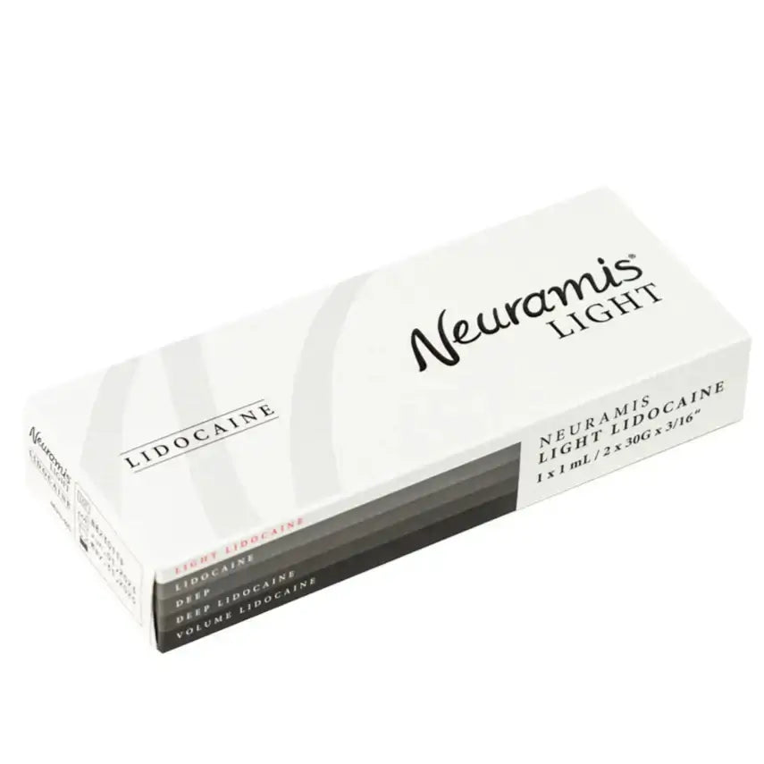 Neuramis Light with Lidocaine packaging for fine-line filler, ideal for hydration and wrinkle treatment.