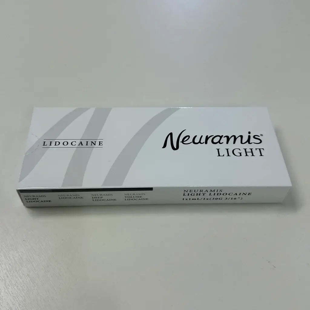 Neuramis Light packaging with Lidocaine for fine-line treatment and hydration.