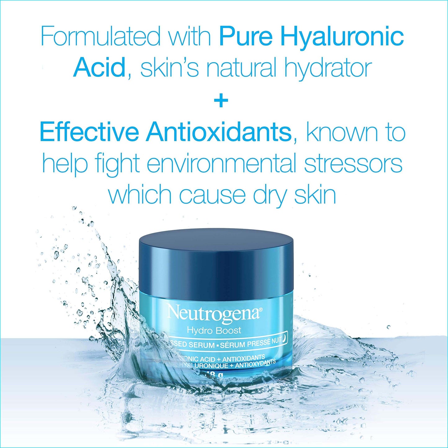 Neutrogena Hydro Boost Gel Cream with pure hyaluronic acid and antioxidants for intense hydration and skin protection.