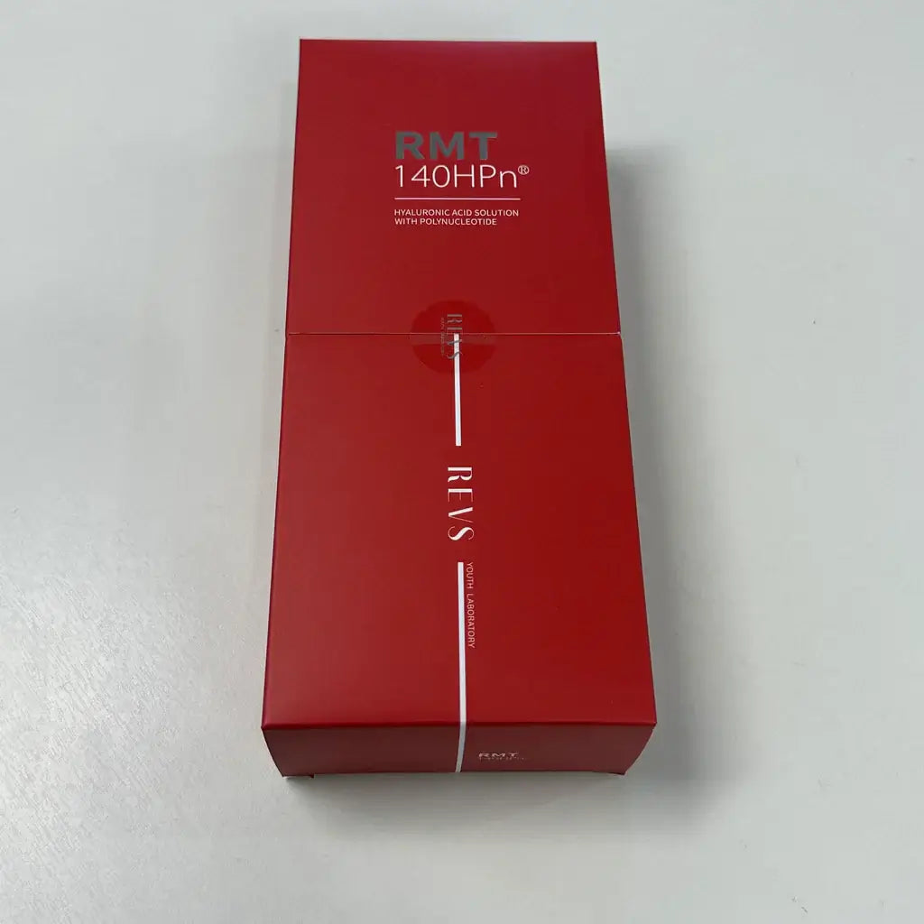 REVS RMT 140HPn skin booster box, featuring hyaluronic acid for intense hydration and repair.