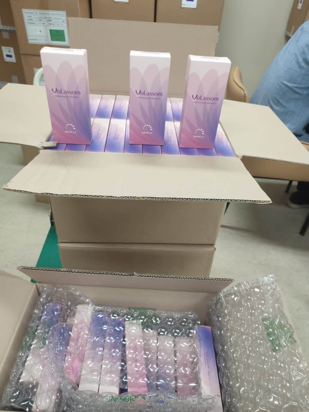 Volassom skin boosters in packaging, showcasing two 0.8cc applicators, available at Nutrination.