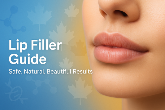 Close-up of natural lips with text Lip Filler Guide highlighting lip filler injection technique for safe and natural results