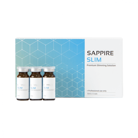 Sapphire Slim 5 x 10ml bottles for advanced body contouring with premium lipolytic agents by Nutrination.