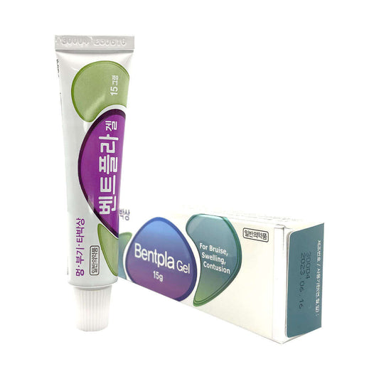 Bentpla Gel tube and box for bruise, swelling, and contusion relief with heparin and Aescin, 15g.