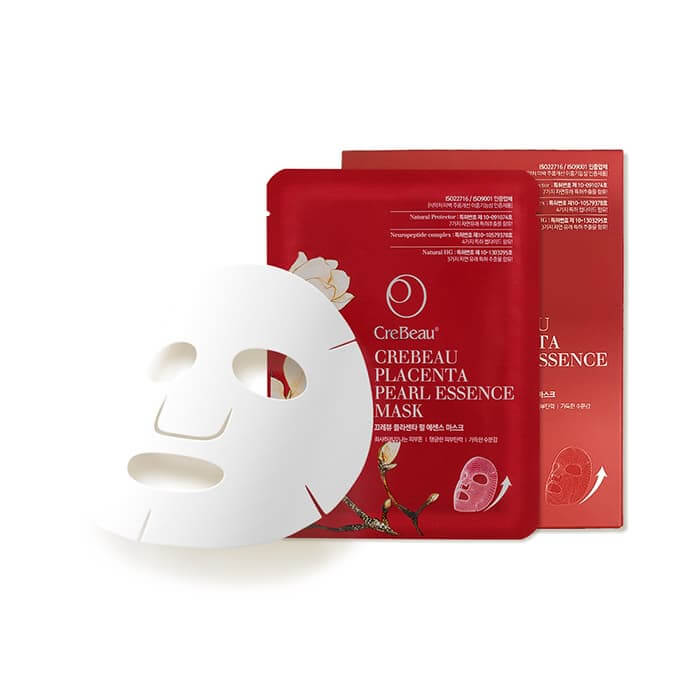 CREBEAU ESSENCE MASK with hydrating beta-glucan and niacinamide, designed for skin brightening and nourishment.