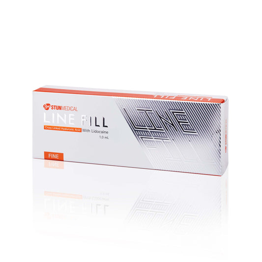 LINEFILL Fine soft hyaluronic acid gel packaging designed to reduce fine lines and improve skin texture.