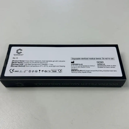 COLENA L Hyaluronic Acid Filler box for fine wrinkles and subtle volume, featuring Nutrination benefits. Disposable medical device.