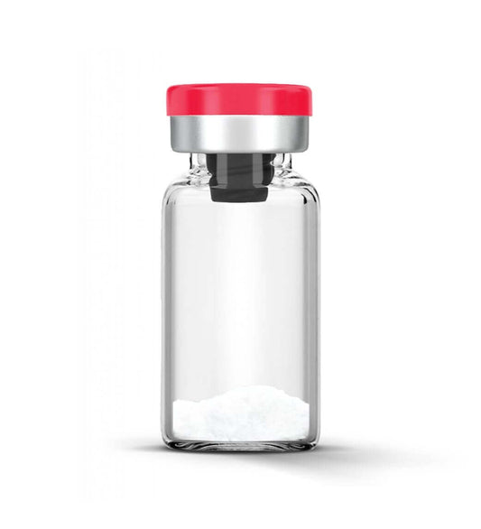 LC553 10ml vial with red cap, perfect for Nutrination products, showcasing a clean glass container for safe storage.