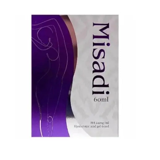 MisAdi Hard Robust Volume Gel packaging featuring hyaluronic acid 24mg/ml for body contouring by Nutrination.