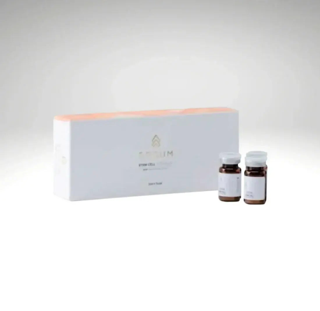 SOSUM Stem Cell Activator pack featuring 5 vials for cellular renewal and nutrination, enhancing skin elasticity and vibrancy.