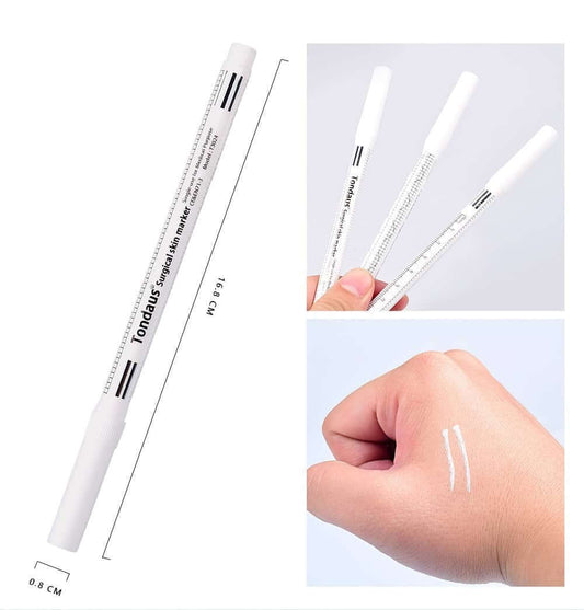 Skin Marker Pen (White) with flexible ruler and skin-safe ink, ideal for surgical marking - Nutrination.