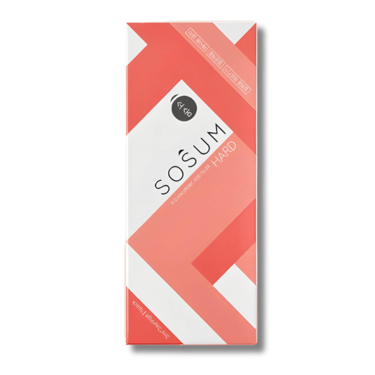 SOSUM Hard packaging, 3x3ml hyaluronic acid gel for structural sculpting and nutrination.