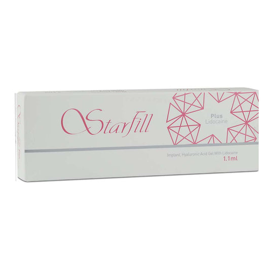 STARFILL Plus hyaluronic acid gel box for skin rejuvenation with lidocaine, enhancing user comfort and smoothing wrinkles.