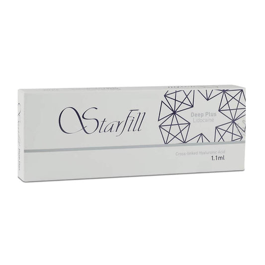 STARFILL Deep Plus Gel box showcasing moderate wrinkle treatment with hyaluronic acid for subtle volume and smoother skin.