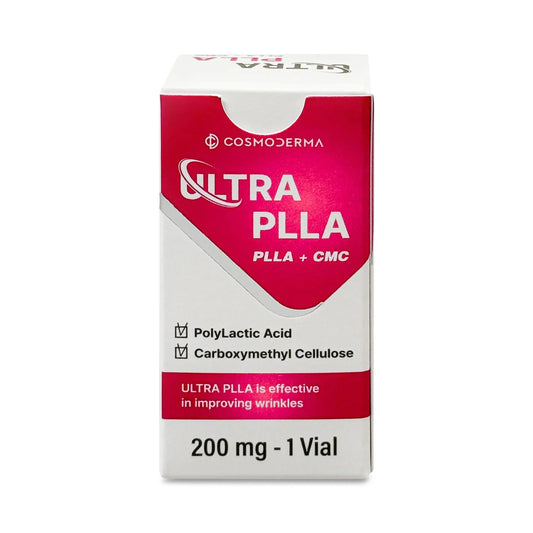ULTRA PLLA 200 MG by Cosmoderma, polylactic acid vial for collagen stimulation and wrinkle improvement.