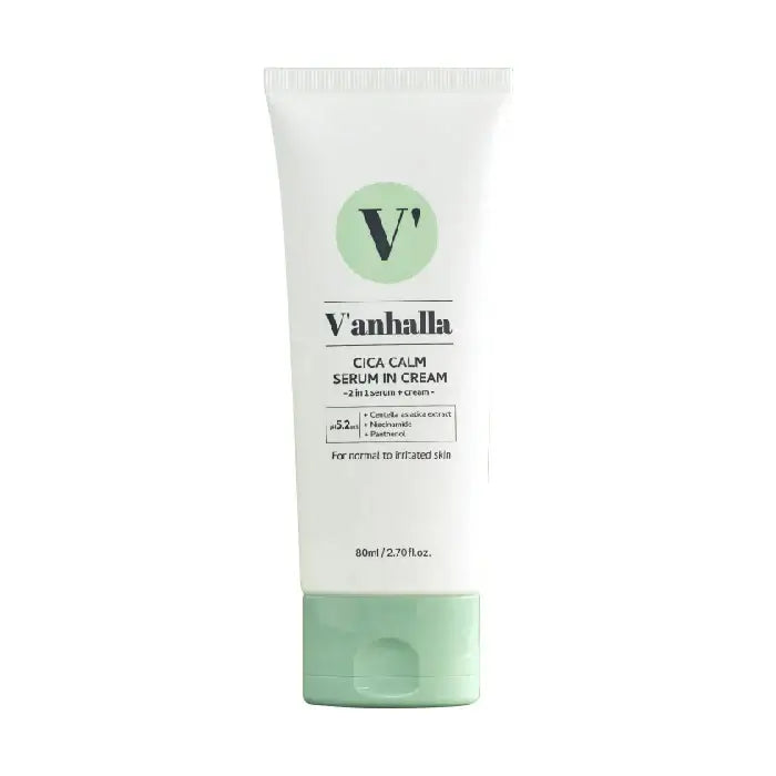 Vanhalla CICA Calm Serum in Cream tube, featuring calming Centella for healthy, nourished skin.