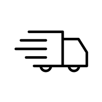 Delivery truck icon representing worry-free shipping with Nutrination's refund protection.
