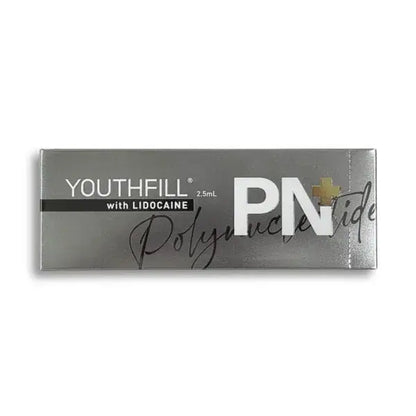 YOUTHFILL PN product packaging with lidocaine, 2.5ml Polynucleotide skin booster for youthful radiance.
