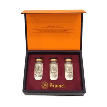 Bijunel Beauty-Line packaging displaying three 10ml bottles of natural fat-dissolving and wrinkle-reducing solution.