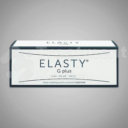 Elasty G Plus packaging from Nutrination, a high-viscosity filler for deep facial contouring and volumization.