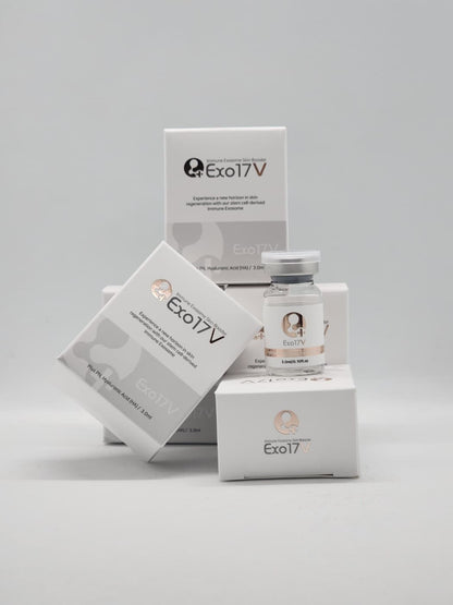 EXO 17 V by Nutrination: Next-gen exosome skin booster in a 3ml vial for rejuvenation and tissue repair.