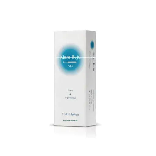 Kiara Reju by Nutrination packaging showcasing elastic and rejuvenating benefits in 2 syringes for skin care.